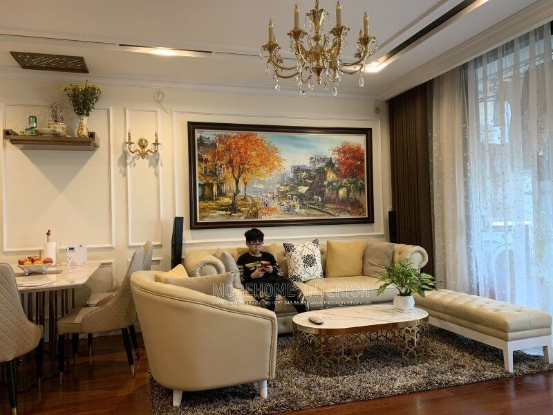 Thi công nội thất tân cổ điển cho chung cư sang trọng Vinhomes