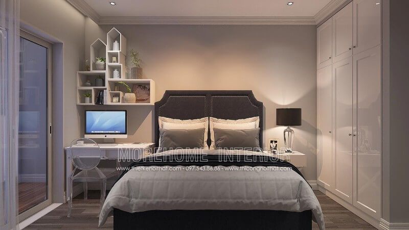 Tạo ra một giường ngủ bọc nỉ đẹp để làm nên sự hoàn hảo cho không gian phòng ngủ nhà phố nhỏ.